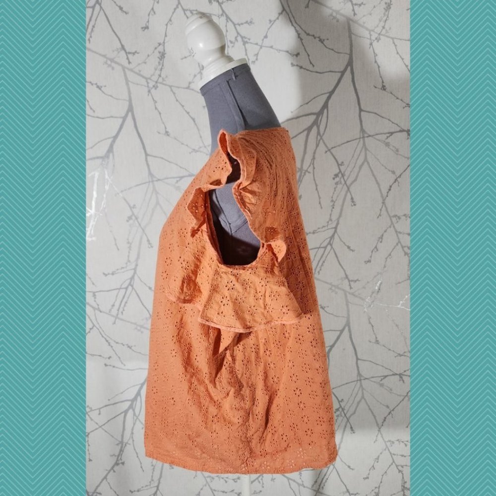 Rock & Roll Cowgirl Orange Floral Eyelet Ruffle S… - image 2